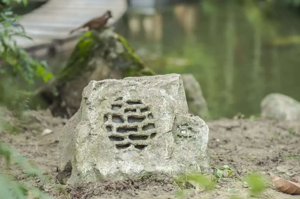 Permanent Stone Shaped Backyard Speaker